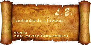 Lautenbach Elizeus névjegykártya